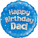 Balloon Foil 18 HBday Dad Blue Uninflated