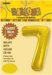 Balloon Foil 34 Gold 7 Uninflated