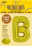 Balloon Foil 34 Gold B Uninflated