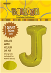 Balloon Foil 34 Gold J Uninflated