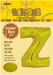 Balloon Foil 34 Gold Z Uninflated