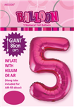 Balloon Foil 34 Hot Pink 5 Uninflated
