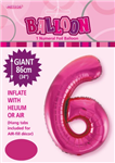 Balloon Foil 34 Hot Pink 6 Uninflated