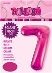 Balloon Foil 34 Hot Pink 7 Uninflated