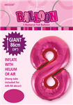 Balloon Foil 34 Hot Pink 8 Uninflated