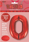 Balloon Foil 34 Red 0 Uninflated