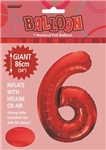 Balloon Foil 34 Red 6 Uninflated