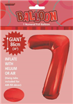 Balloon Foil 34 Red 7 Uninflated 