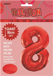 Balloon Foil 34 Red 8 Uninflated 