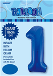 Balloon Foil 34 Royal Blue 1 Uninflated