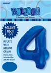 Balloon Foil 34 Royal Blue 4 Uninflated 