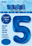 Balloon Foil 34 Royal Blue 5 Uninflated 