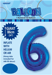 Balloon Foil 34 Royal Blue 6 Uninflated 