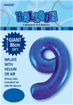 Balloon Foil 34 Royal Blue 9 Uninflated