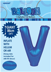 Balloon Foil 34 Royal Blue V Uninflated