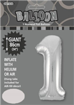 Balloon Foil 34 Silver 1 Uninflated