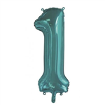 Balloon Foil 34 Teal 1 Uninflated 