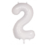 Balloon Foil 34 White 2 Uninflated