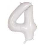 Balloon Foil 34 White 4 Uninflated