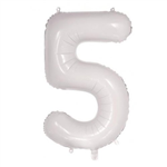 Balloon Foil 34 White 5 Uninflated 