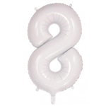 Balloon Foil 34 White 8 Uninflated 