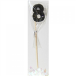 Candle 8 Long Pick Black Glitter