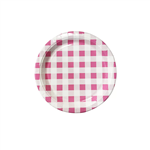Gingham Pink Paper Plate 9 20pk
