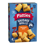 Patties Party Sausage Rolls Beef 12Pk