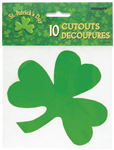 St Patricks Day Shamrock Cutout 10Pk