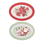 XMAS MELAMINE TRAY RECT 3 SECTION 